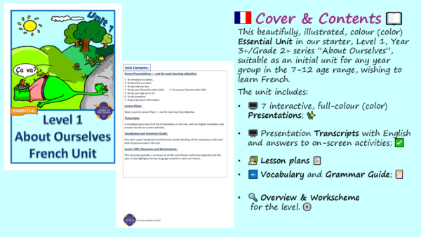 KS2 FRENCH: YEAR 3 ESSENTIAL UNIT - ABOUT OURSELVES - Image 2