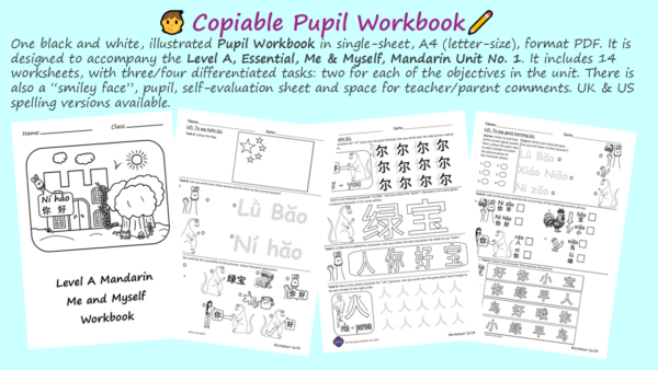 KS1 MANDARIN: YEAR 1 WORKBOOK - ME & MYSELF - Image 3